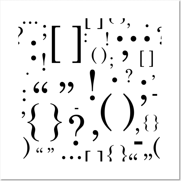 Punctuation Pattern (Black) Wall Art by inotyler